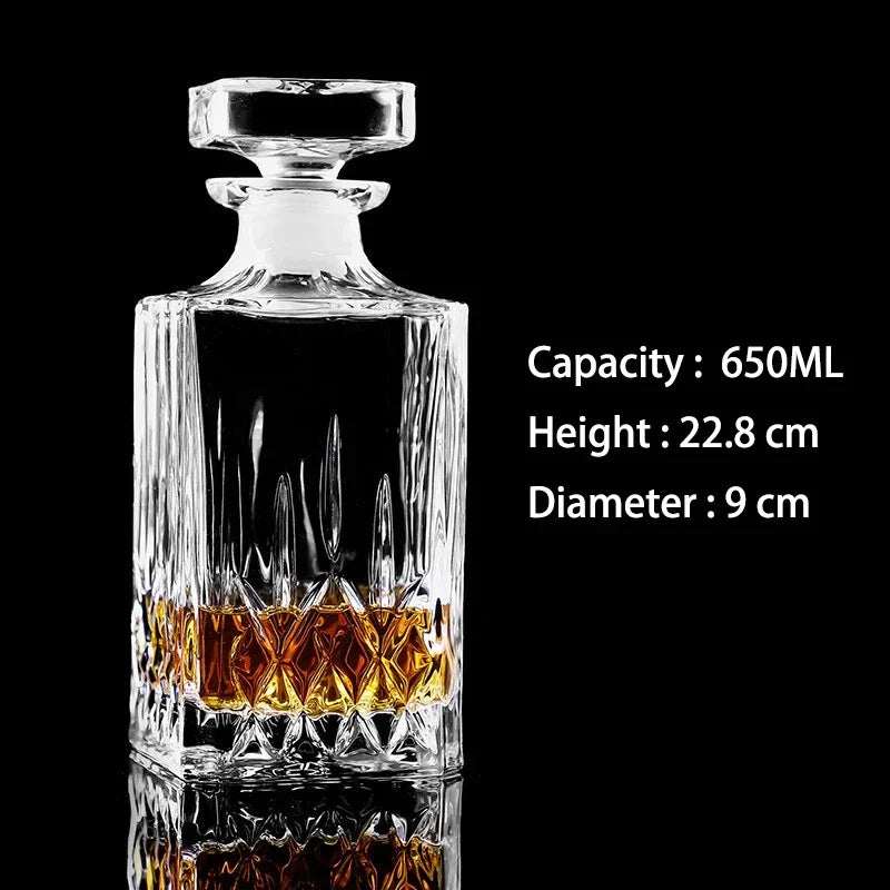 Barware crystal glass lead-free whiskey decanter for Liquor Scotch Bourbon Liquor Glass Alcohol Bottle