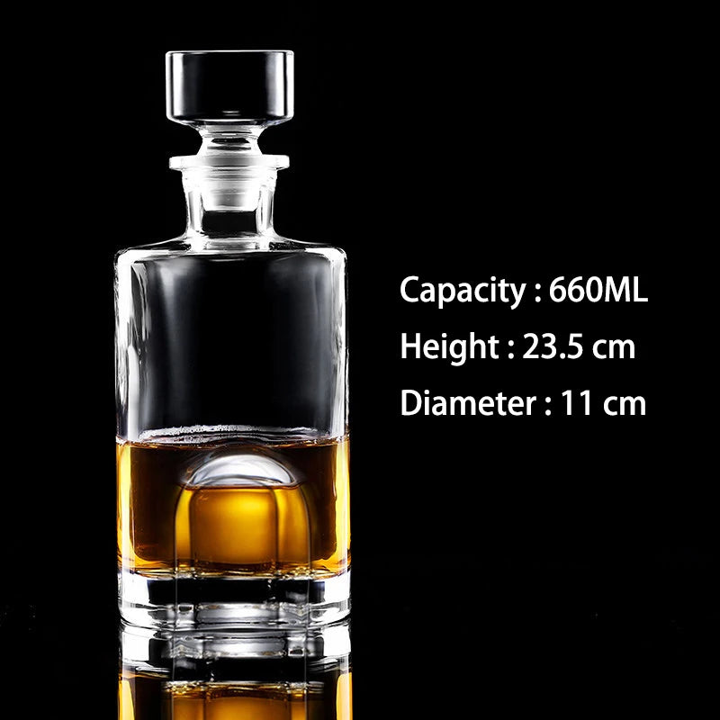 Barware crystal glass lead-free whiskey decanter for Liquor Scotch Bourbon Liquor Glass Alcohol Bottle