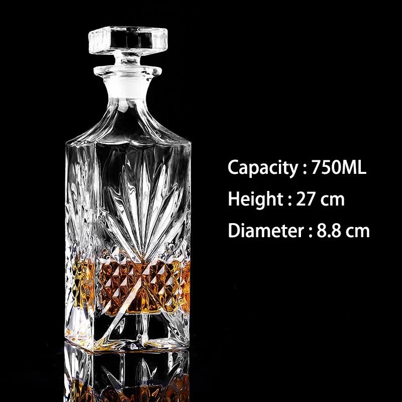 Barware crystal glass lead-free whiskey decanter for Liquor Scotch Bourbon Liquor Glass Alcohol Bottle