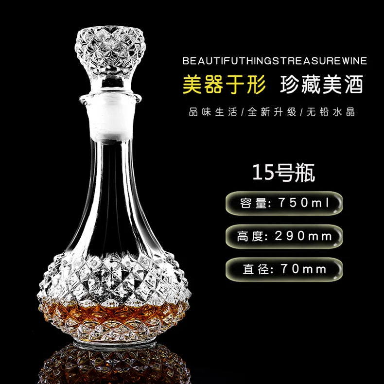 Crystal Glass Creative Home with Lid Red Wine Bottle Foreign Wine Bottle Whiskey Bottle Wine Bottle  Bar Accessories Home Bars