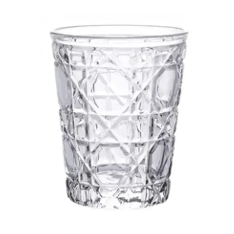 Artistic Fashion 300-350ml Plaid Round Wine Glass Handmade Crystal Glass Whiskey Vodka Sake Liquor Cup Exquisite Drinkware