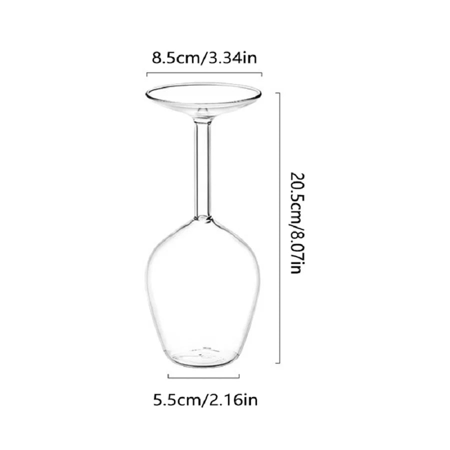 Unique 1pc 13.5oz Inverted Wine Glass,Ideal for Spirits & Cocktails, Home Bar and Restaurant ,Enhance Your Beverage Experience