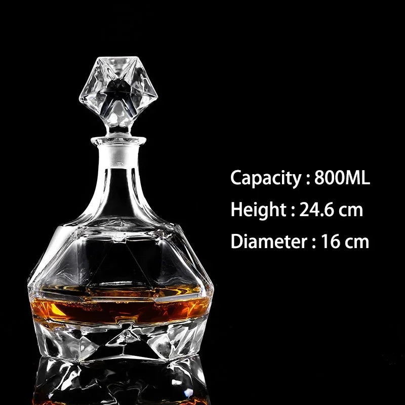 Barware crystal glass lead-free whiskey decanter for Liquor Scotch Bourbon Liquor Glass Alcohol Bottle