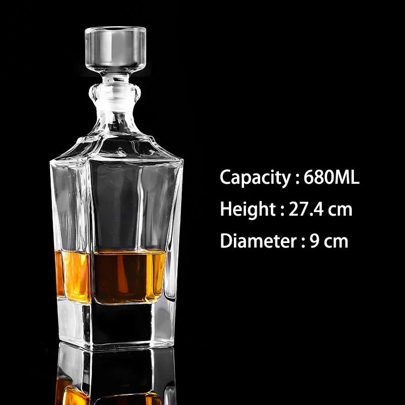 Barware crystal glass lead-free whiskey decanter for Liquor Scotch Bourbon Liquor Glass Alcohol Bottle